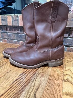 Red Wing 1155 Pecos Boots Brown Leather Pull-On Western Work Boots USA Men’s 8D